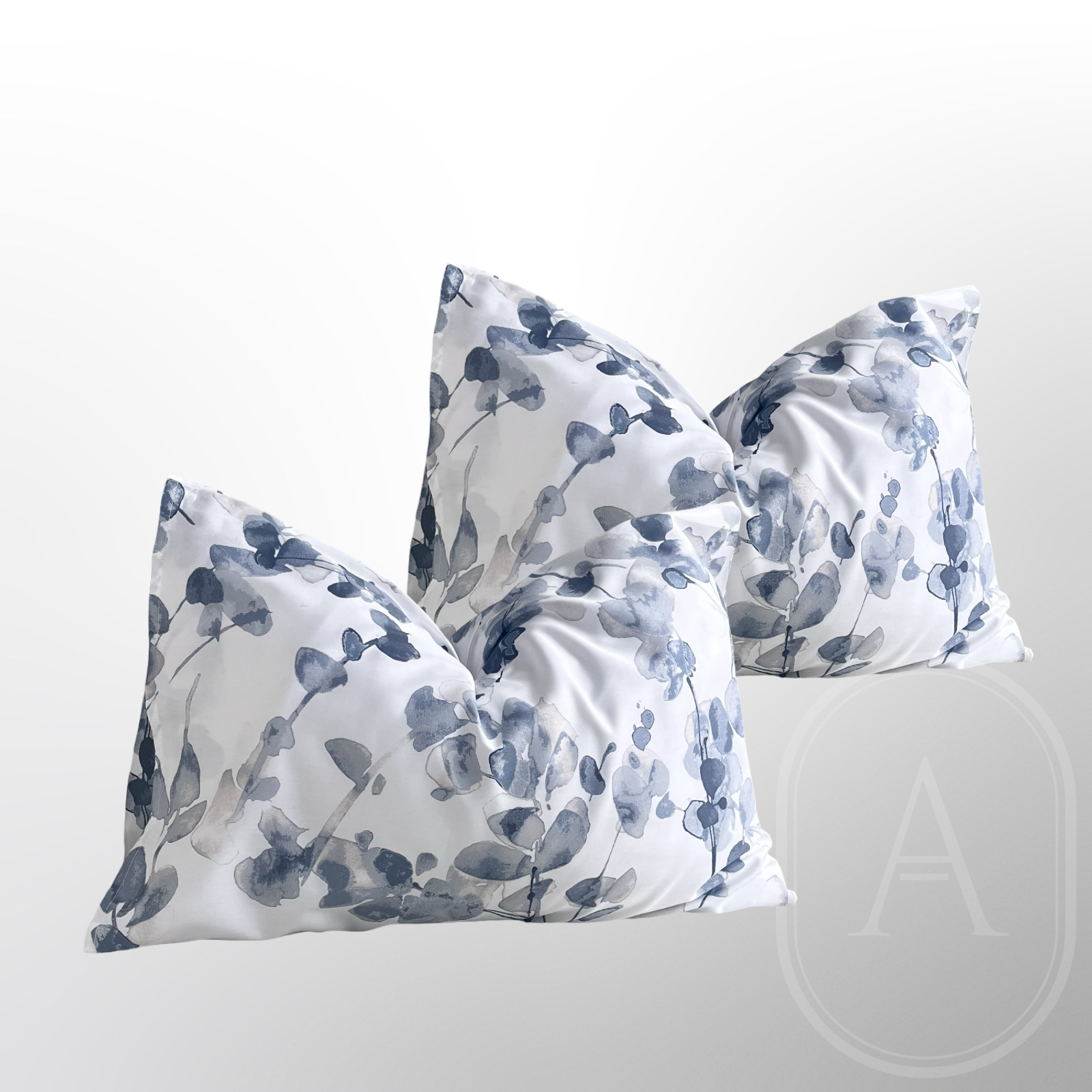 Klasikinio satino pagalvės užvalkalas „MĖLYNAS EUKALIPTAS“